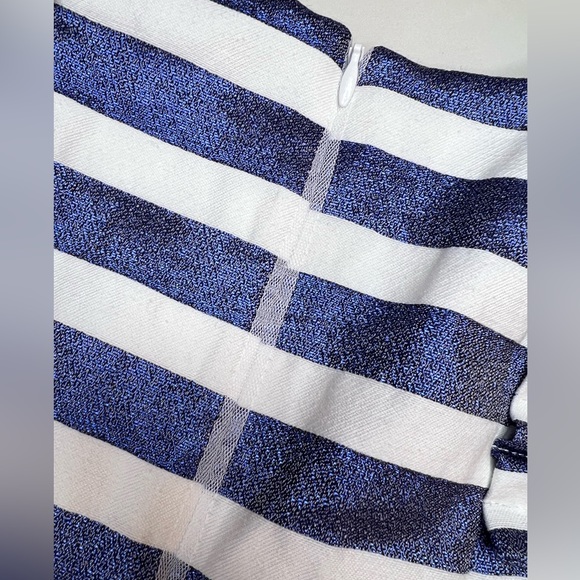 Abel & Lula Girls Striped Metallic Blue and White Summer Dress size 5/ 110 cm - Picture 5 of 6